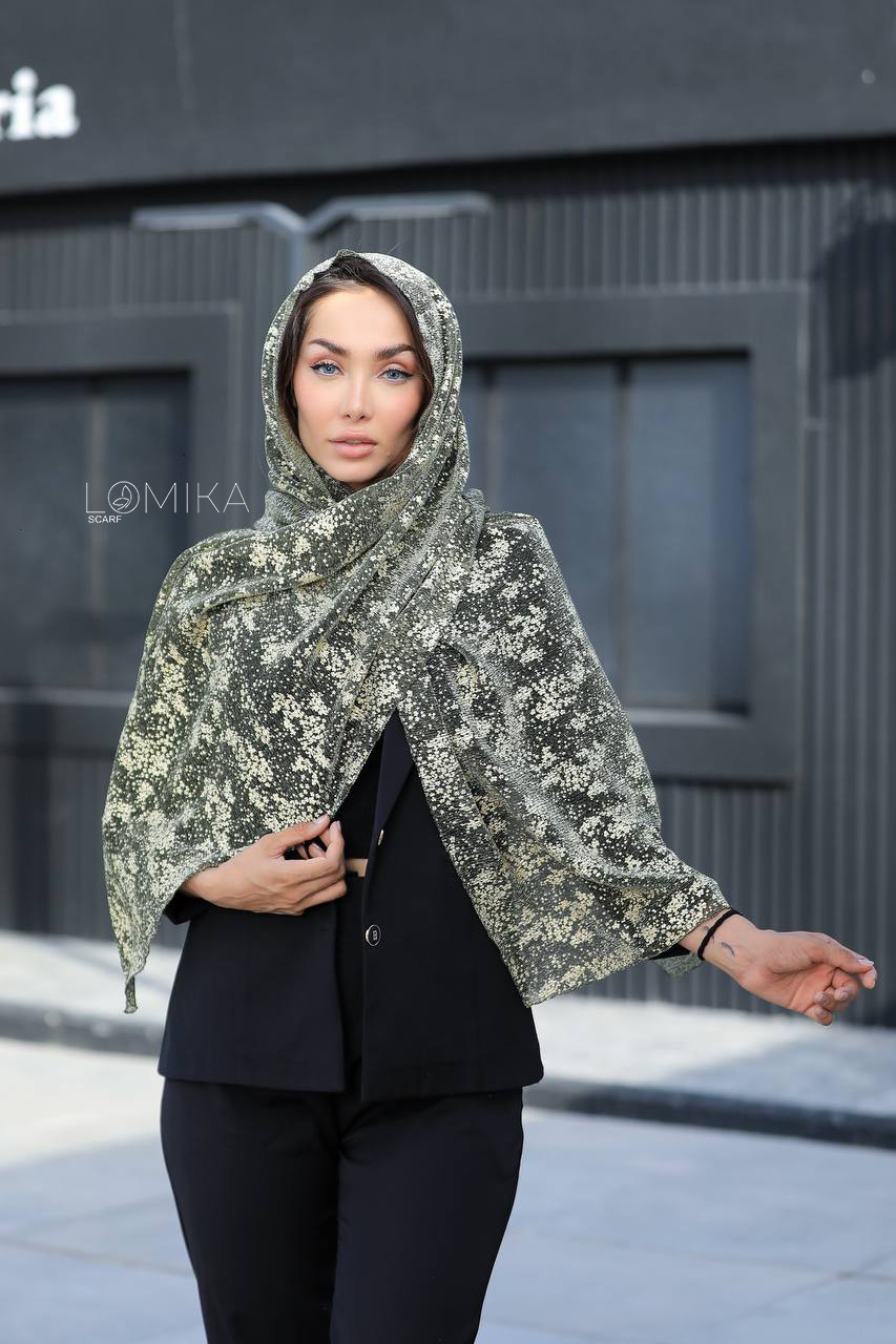 شال حریر طلاکوب بسته5رنگی کد sm14 (عمده)