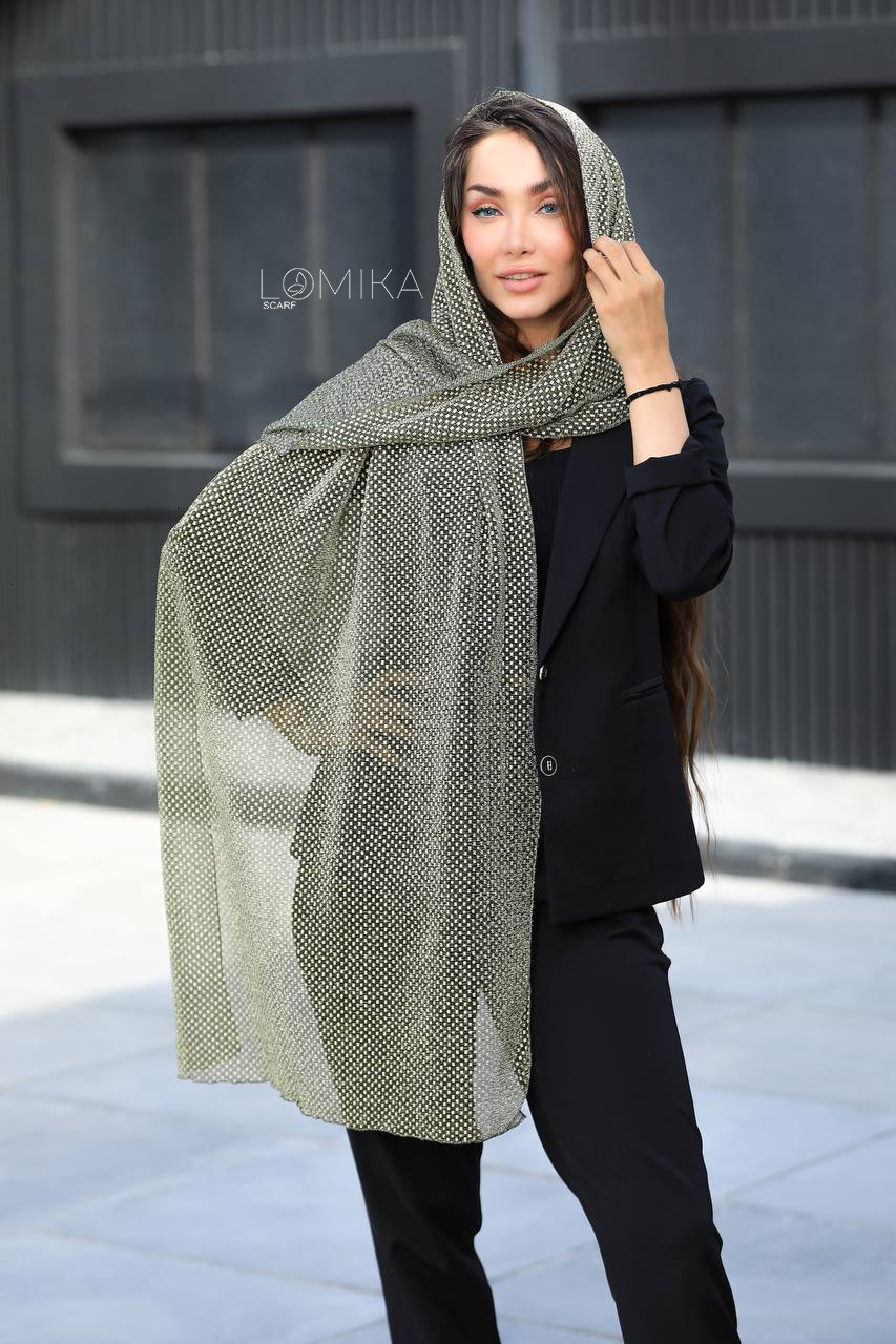 شال حریر طلاکوب بسته5رنگی کد sm15 (عمده)