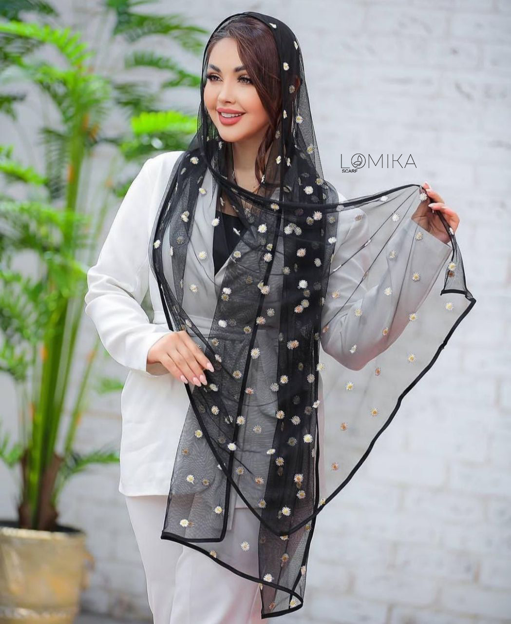شال توری بابونه سری انتخابی کد sm19 (عمده)