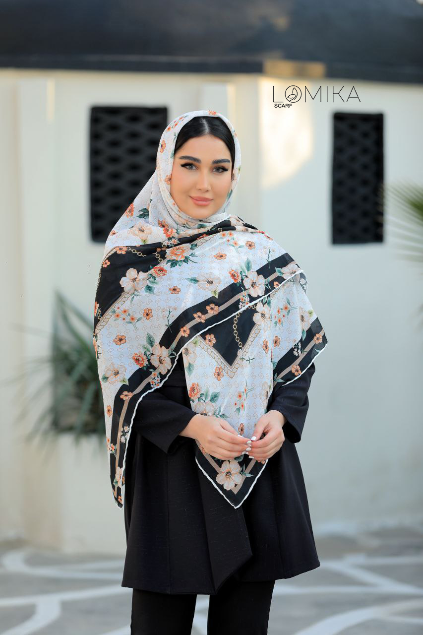 روسری حریر دستدوز بسته6طرحی کد r67 (عمده)