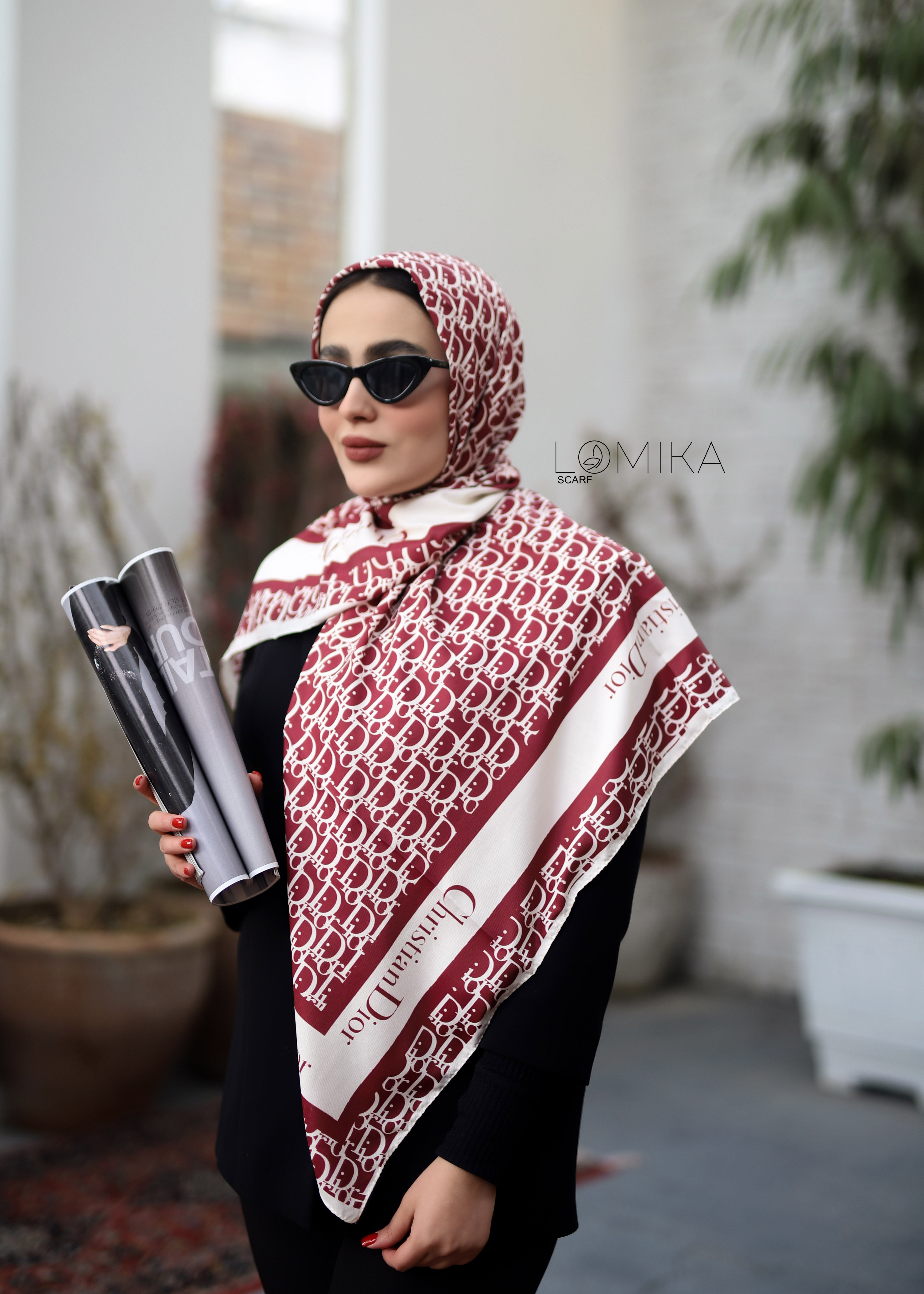 روسری ابریشم توییل دیور بسته6رنگی کد r74 (عمده)