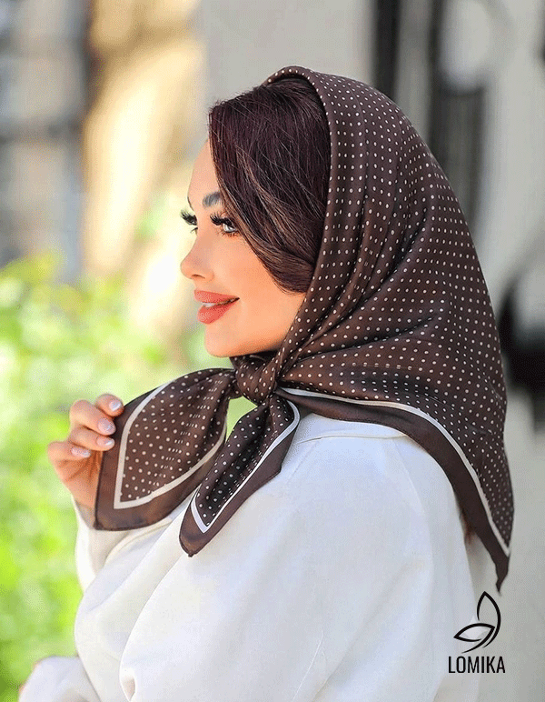 مینی اسکارف پک قهوه ای بسته6طرحی کد mt60 (عمده)