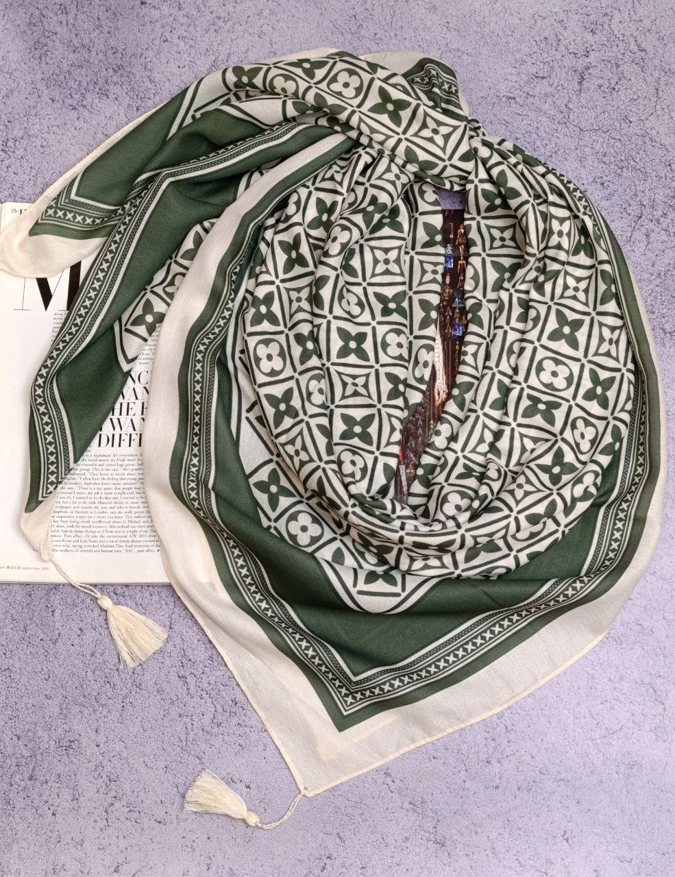 روسری نخی بسته6رنگی کد r85 (عمده)
