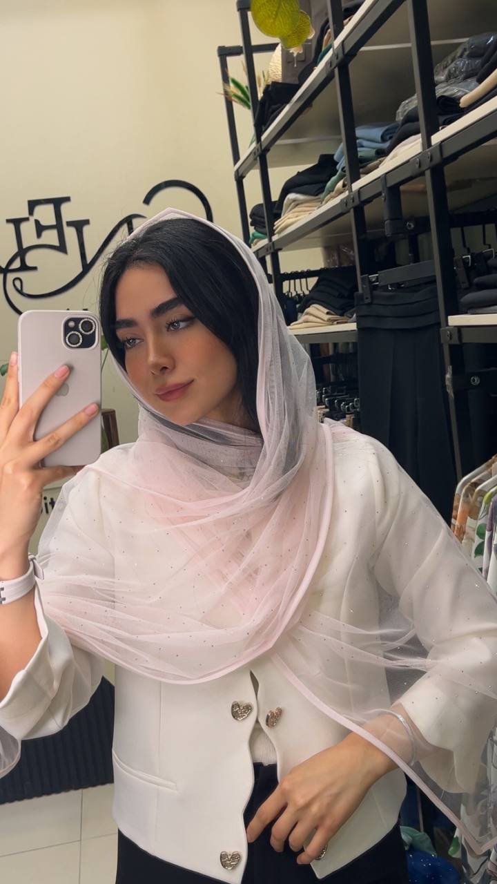 شال توری نگینی بسته12رنگی کد sm63 (عمده)
