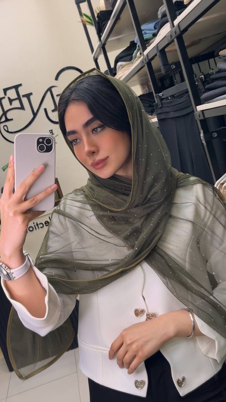 شال توری نگینی بسته12رنگی کد sm63 (عمده)
