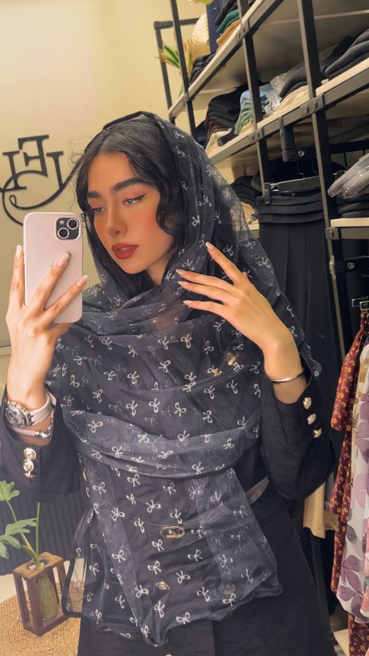 شال توری چاپی پاپیون بسته3رنگی کد sh63 (عمده)
