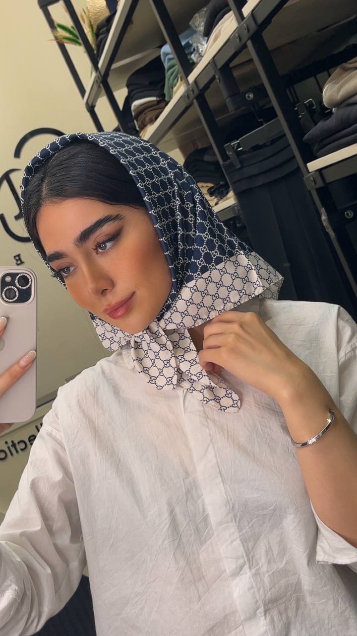 مینی اسکارف ابریشم توییل پک سورمه ای بسته6طرحی کد mt41 (عمده)
