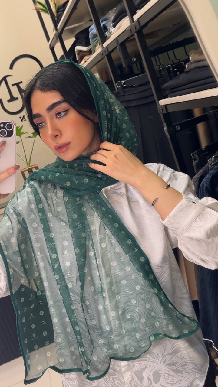 شال توری چاپی پک سبز بسته6طرحی کد sh67 (عمده)
