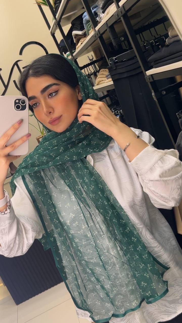 شال توری چاپی پک سبز بسته6طرحی کد sh67 (عمده)
