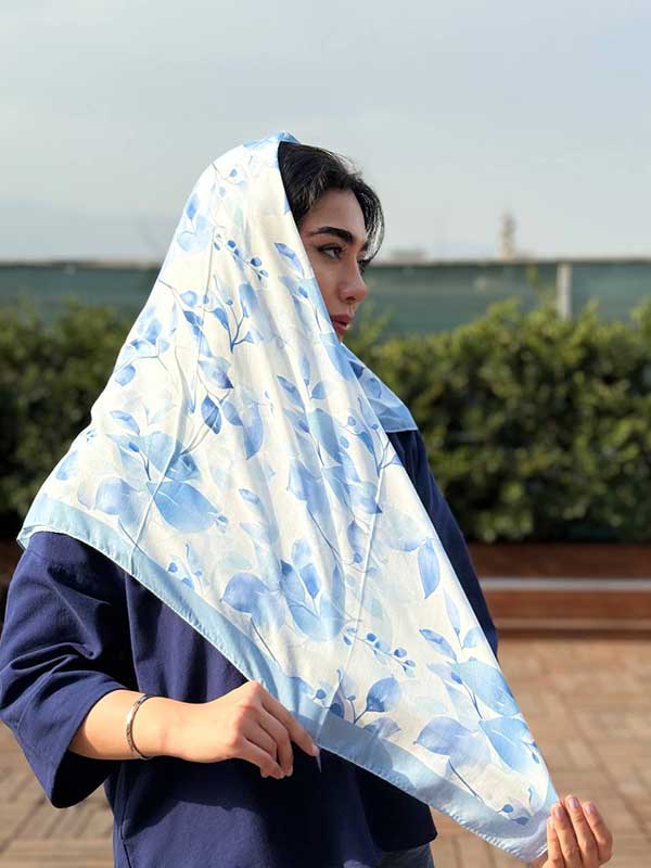 روسری نخی ابرنگی پک ابی بسته8طرحی کد r93 (عمده)
