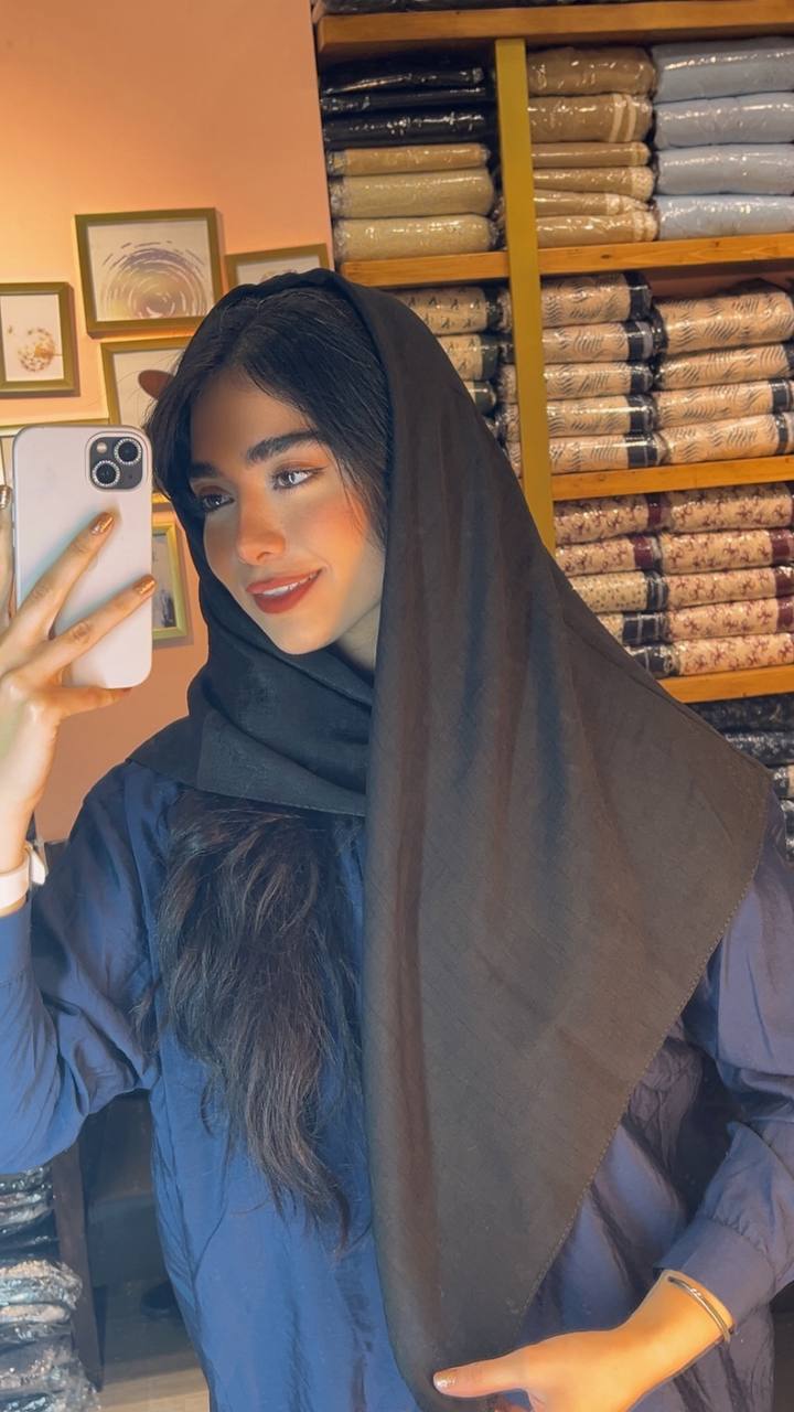 روسری اسلپ مشکی سری انتخابی کد rs16 (عمده)
