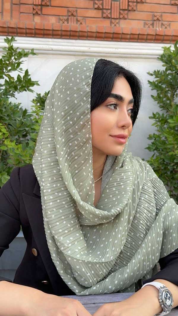 شال پلیسه خالخالی بسته10رنگی کد sp69 (عمده)
