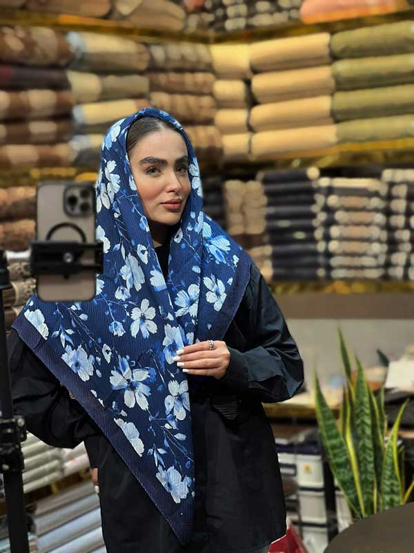 روسری پلیسه پک ابی بسته8طرحی کد r129 (عمده)
