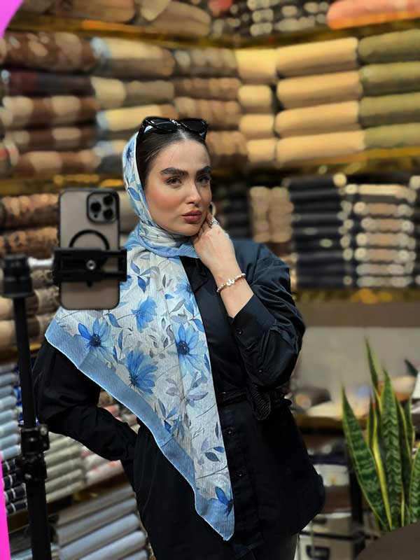 روسری پلیسه پک ابی بسته8طرحی کد r129 (عمده)
