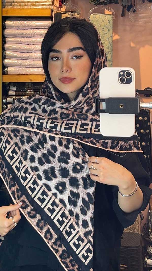 روسری پلیسه پلنگی
