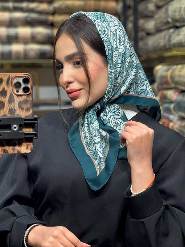 مینی اسکارف پک زمردی بسته10طرحی کد mt85 (عمده)
