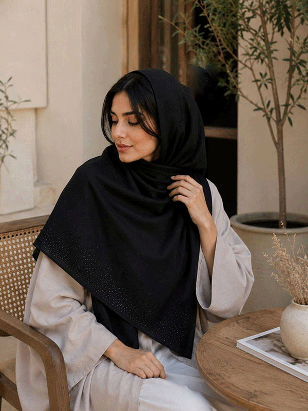 روسری مجلسی مشکی بسته5طرحی کد r201 (عمده)
