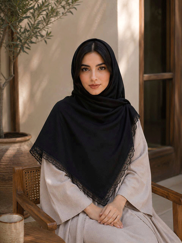 روسری مجلسی مشکی بسته5طرحی کد r201 (عمده)
